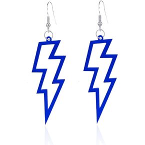 Anmpab 80s Neon Earrings Halloween Lightning Bolt Earrings Retro Acrylic Drop Dangle for Women Girls 80's Party Holiday Halloween in Kuwait
