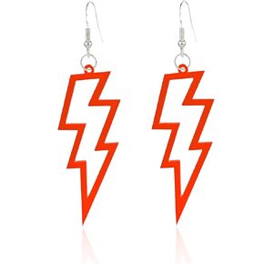 Anmpab 80s Neon Earrings Halloween Lightning Bolt Earrings Retro Acrylic Drop Dangle for Women Girls 80's Party Holiday Halloween in Kuwait