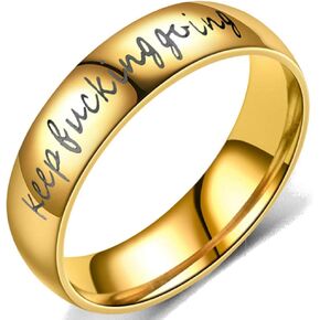Jude Jewelers 6mm Stainless Steel Keep Fucking Going Inspirational Encouragement Wedding Band Ring
