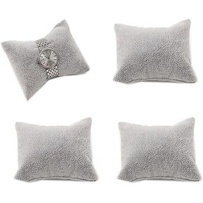 Lokusel 4 قطع سوار ساعة وسادة حامل أسود مربع مخملي صغير عرض حامل وسادة الإسورة وسائد لعرض المجوهرات (رمادي) in Kuwait