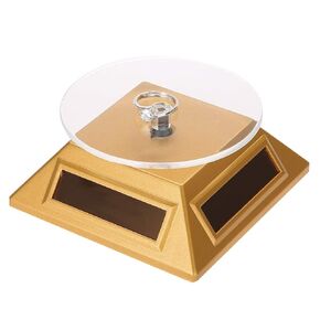 zjchao Solar Powered Rotating stand, 360 Degrees Watch Mobile Phones Ring Display Stand Holder, Jewelry Phone Watch Rotating Display Stand Turn Table with LCD(1#)