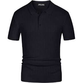 PJ PAUL JONES Mens Knitted Polo Shirts Cable Short Sleeve Golf Polo Shirt Breathable Knitting Polo Shirts in Saudi Arabia