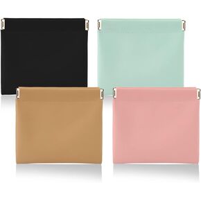 BABORUI 3Pcs Small Makeup Bag for Purse, Pocket Cosmetic Bag Squeeze Top, Portable Mini Travel Makeup Bag for Women