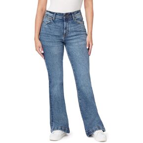 بنطلون Kensie Jeans نسائي من قماش السافانا عالي الارتفاع بحاشية واسعة 32 بوصة، مقاس 0-14