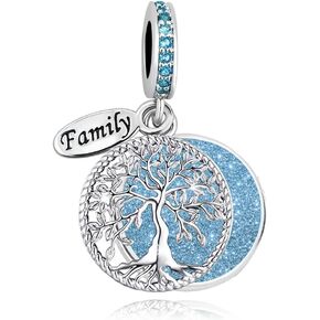 NARTGO Sparkling Tree of Life Family Charm Compatible With Pandora Charms Bracelets