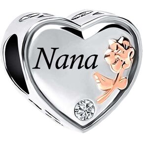 SBI Jewelry Girls Women Love Charm for Bracelets Necklace Pendant Rose Gold Heart Silver Beads Gifts for Aunt Cousin Nephew Niece Family Mom Sister Anniversary Birthday in Kuwait