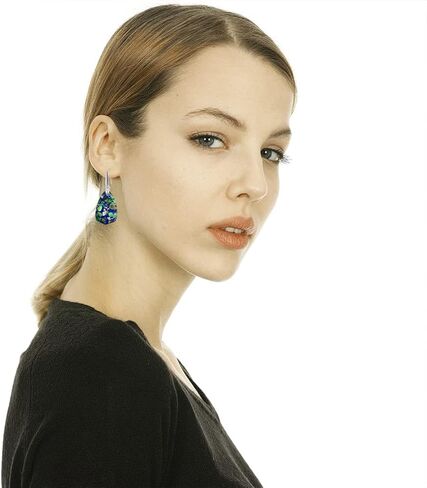 MYLYAHY أقراط متدلية من الأحجار الكريمة الطبيعية الأصلية، قطرة الماء الفاخرة النادرة والشفاء من رواسب البحر جاسبر واليشب الإمبراطوري والفيروز أقراط متدلية من حجر الفيروز، السلام الداخلي للتأمل والتوازن الأرضي والصحة العقلية الطبيعية من حجر الكوارتز الكريس in Kuwait