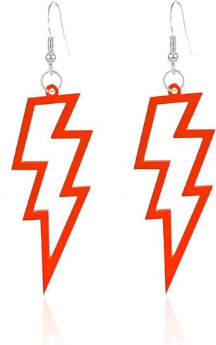 Anmpab 80s Neon Earrings Halloween Lightning Bolt Earrings Retro Acrylic Drop Dangle for Women Girls 80's Party Holiday Halloween in Kuwait