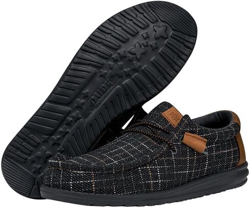 Hey Dude Wally Plaid Navy Size 9 | Men’s Shoes | Men's Slip-on Loafers | Comfortable & Light-Weight in Saudi Arabia