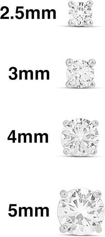 Amazon Essentials 14K Gold Plated Sterling Silver Round or Princess Cut Cubic Zirconia Stud Earring Set in Saudi Arabia