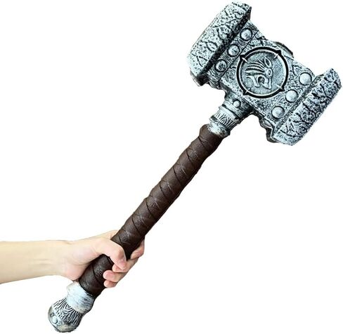 21.3 انش فوم باتل ديستروي هامر من البولي يوريثان، سلاح تنكري لسلاح واو وور كرافت اوجريم دوم مقاس واحد، فضي، مقاس واحد in Kuwait