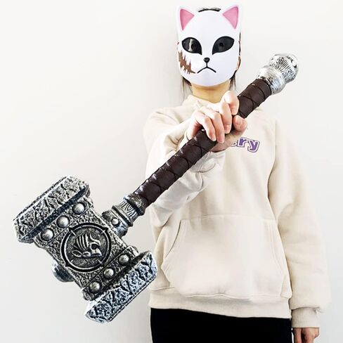 21.3 انش فوم باتل ديستروي هامر من البولي يوريثان، سلاح تنكري لسلاح واو وور كرافت اوجريم دوم مقاس واحد، فضي، مقاس واحد in Kuwait