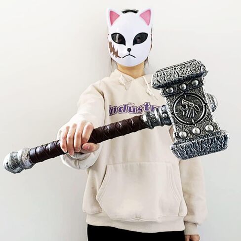 21.3 انش فوم باتل ديستروي هامر من البولي يوريثان، سلاح تنكري لسلاح واو وور كرافت اوجريم دوم مقاس واحد، فضي، مقاس واحد in Kuwait