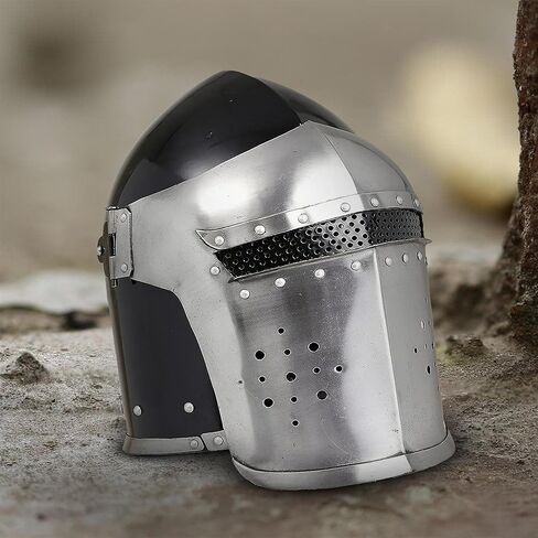 Bhartiya Handicrafts Medieval Replicas Barbuta Helmet Armour Helmet Roman Knight Helmets with Inner Liner, Props & Costumes Play Helm for Larps, Halloween Costume Props in Kuwait