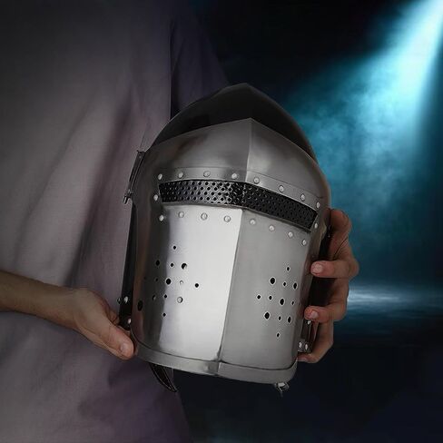 Bhartiya Handicrafts Medieval Replicas Barbuta Helmet Armour Helmet Roman Knight Helmets with Inner Liner, Props & Costumes Play Helm for Larps, Halloween Costume Props in Kuwait