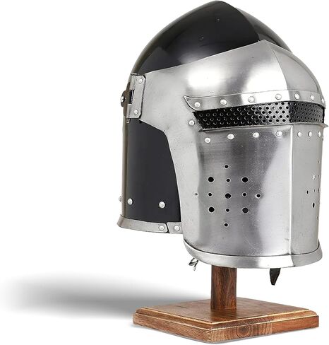 Bhartiya Handicrafts Medieval Replicas Barbuta Helmet Armour Helmet Roman Knight Helmets with Inner Liner, Props & Costumes Play Helm for Larps, Halloween Costume Props in Kuwait