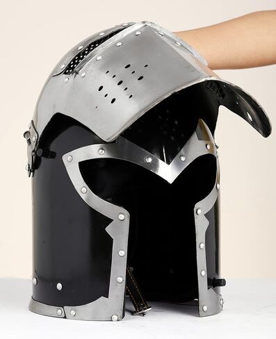 Bhartiya Handicrafts Medieval Replicas Barbuta Helmet Armour Helmet Roman Knight Helmets with Inner Liner, Props & Costumes Play Helm for Larps, Halloween Costume Props in Kuwait