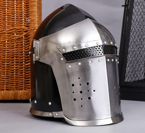 Bhartiya Handicrafts Medieval Replicas Barbuta Helmet Armour Helmet Roman Knight Helmets with Inner Liner, Props & Costumes Play Helm for Larps, Halloween Costume Props in Kuwait