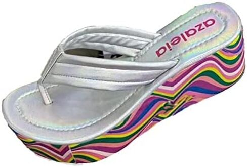 DirraBra Women's Rainbow Platform Flip-Flops Wedge Platform Open-Toe Thong Sandals Slippers with Arch Support Slip On Comfortable Outdoor Beach Slippers in Saudi Arabia