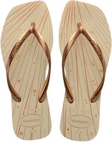 شبشب Havaianas Slim Square Fireworks بيج 35/36 البرازيل (رجال أمريكي 4/5، سيدات 5/6) M in Kuwait