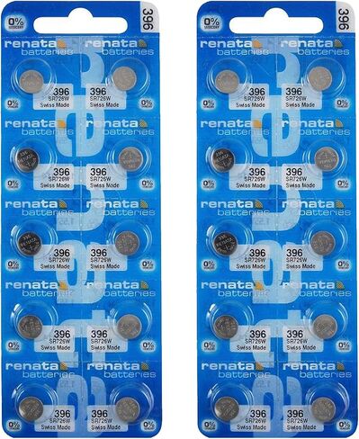 Renata 396 SR726W Batteries - 1.55V Silver Oxide 396 Watch Battery (2 Count) in Saudi Arabia