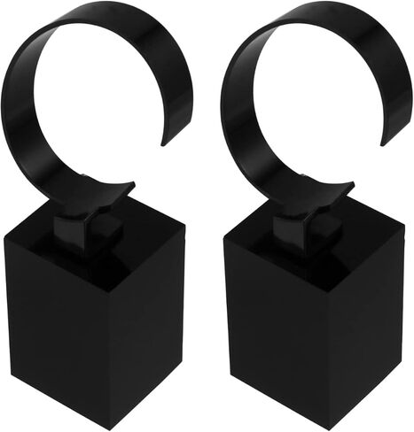 UKCOCO 3 قطع متوسطة الحجم على شكل حامل للحامل - استخدام حامل واحد نوع M Dislpay أسود على شكل حرف C ساعة يد أكريليك مجوهرات معصم حامل C- عرض رف الإسورة ساعة عالمية للمنزل in Kuwait