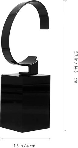 UKCOCO 3 قطع متوسطة الحجم على شكل حامل للحامل - استخدام حامل واحد نوع M Dislpay أسود على شكل حرف C ساعة يد أكريليك مجوهرات معصم حامل C- عرض رف الإسورة ساعة عالمية للمنزل in Kuwait