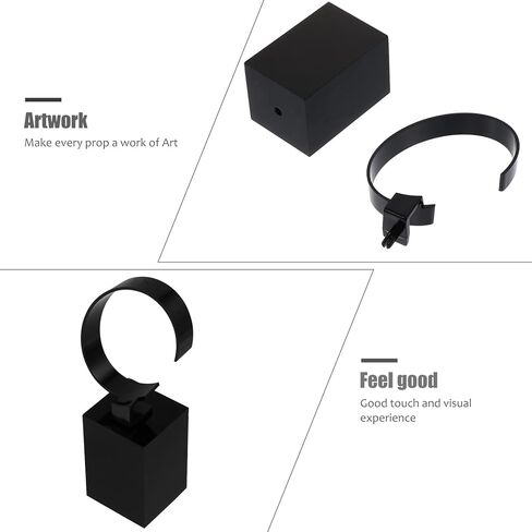 UKCOCO 3 قطع متوسطة الحجم على شكل حامل للحامل - استخدام حامل واحد نوع M Dislpay أسود على شكل حرف C ساعة يد أكريليك مجوهرات معصم حامل C- عرض رف الإسورة ساعة عالمية للمنزل in Kuwait