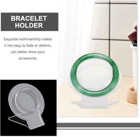 ستوبوك 4 قطع حامل عرض اساور فردي من الاكريليك، حامل عرض الاساور الحلقية والمعصم، منظم تخزين مجوهرات اليد لعرض الساعات للمنزل والمتجر، شفاف in Kuwait