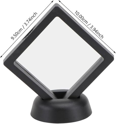 حامل عرض إطار عائم ثلاثي الأبعاد من Holibanna مكون من 12 مجموعة من العملات المعدنية وصندوق حامل ميداليات واضحة وعينة مجوهرات لعرض الأقراط والخواتم والبروش هدية باللون الأسود in Kuwait