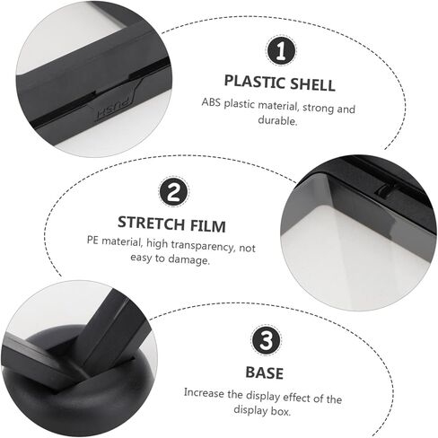 حامل عرض إطار عائم ثلاثي الأبعاد من Holibanna مكون من 12 مجموعة من العملات المعدنية وصندوق حامل ميداليات واضحة وعينة مجوهرات لعرض الأقراط والخواتم والبروش هدية باللون الأسود in Kuwait