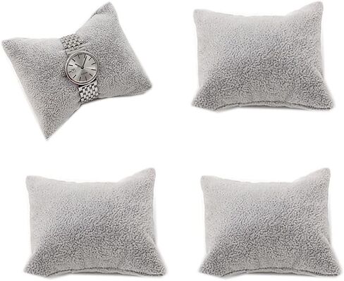 Lokusel 4 قطع سوار ساعة وسادة حامل أسود مربع مخملي صغير عرض حامل وسادة الإسورة وسائد لعرض المجوهرات (رمادي) in Kuwait