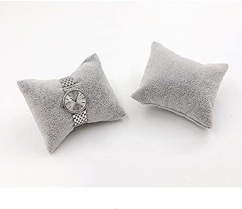 Lokusel 4 قطع سوار ساعة وسادة حامل أسود مربع مخملي صغير عرض حامل وسادة الإسورة وسائد لعرض المجوهرات (رمادي) in Kuwait