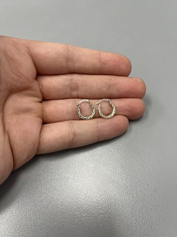 أقراط دائرية من الذهب الخالص عيار 14 قيراط بقفل فرنسي ملكي، 12 ملم in Kuwait