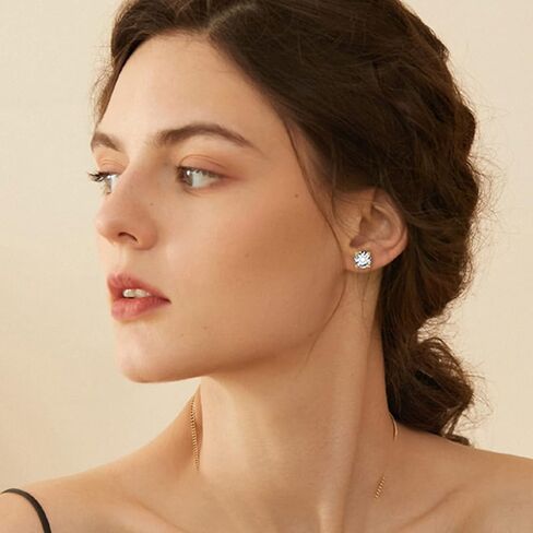 UnicoRing Small Stud Earrings for Women Hypoallergenic 18K Gold Plated with 6mm Cubic Zirconia Women Stud Earrings Set(silver,rose,gold) in Kuwait
