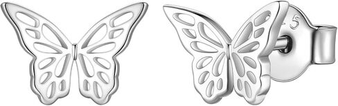 FindChic Hypoallergenic Sterling Silver Small Bar/Dot/Triangle/Butterfly/Lightning Studs Earrings Minimalist Geometric Jewelry Valentine Gifts for Women Men Girls, with Gift Box in Kuwait