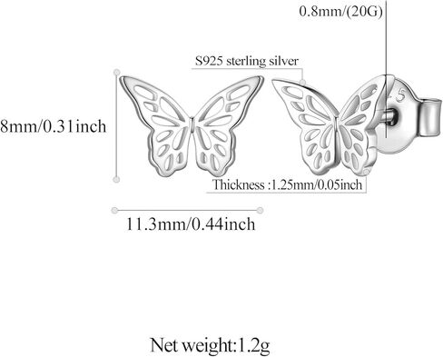 FindChic Hypoallergenic Sterling Silver Small Bar/Dot/Triangle/Butterfly/Lightning Studs Earrings Minimalist Geometric Jewelry Valentine Gifts for Women Men Girls, with Gift Box in Kuwait