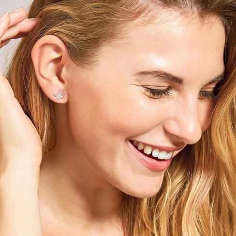 FindChic Hypoallergenic Sterling Silver Small Bar/Dot/Triangle/Butterfly/Lightning Studs Earrings Minimalist Geometric Jewelry Valentine Gifts for Women Men Girls, with Gift Box in Kuwait