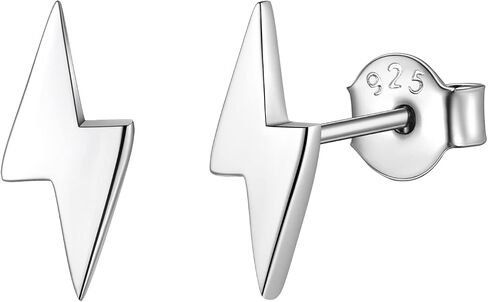 FindChic Hypoallergenic Sterling Silver Small Bar/Dot/Triangle/Butterfly/Lightning Studs Earrings Minimalist Geometric Jewelry Valentine Gifts for Women Men Girls, with Gift Box in Saudi Arabia