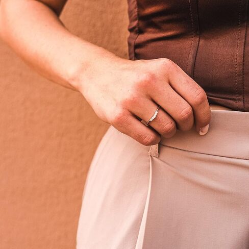 espere Sterling Silver Curved Wedding Band Simple Stackable Ring Stacking Minimalist Thin Band Bridal Ring in Saudi Arabia