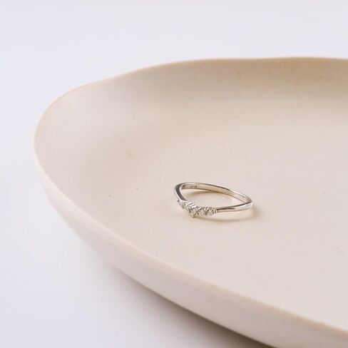 espere Sterling Silver Curved Wedding Band Simple Stackable Ring Stacking Minimalist Thin Band Bridal Ring in Saudi Arabia