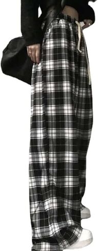 Harajuku Fashion Plaid Pants Checkered Alt Emo Scene Pants Cargo Pants Y2k Baggy Grunge Clothes Goth Hiphop Streetwear in Saudi Arabia