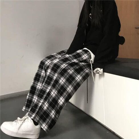 Harajuku Fashion Plaid Pants Checkered Alt Emo Scene Pants Cargo Pants Y2k Baggy Grunge Clothes Goth Hiphop Streetwear in Saudi Arabia