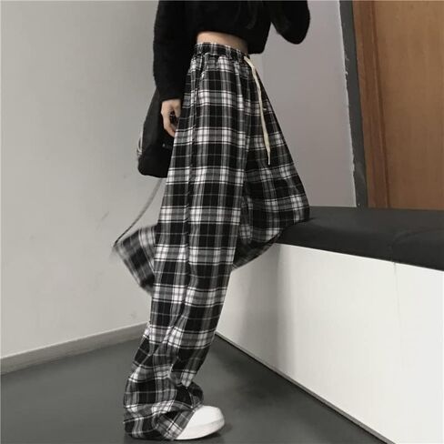 Harajuku Fashion Plaid Pants Checkered Alt Emo Scene Pants Cargo Pants Y2k Baggy Grunge Clothes Goth Hiphop Streetwear in Saudi Arabia