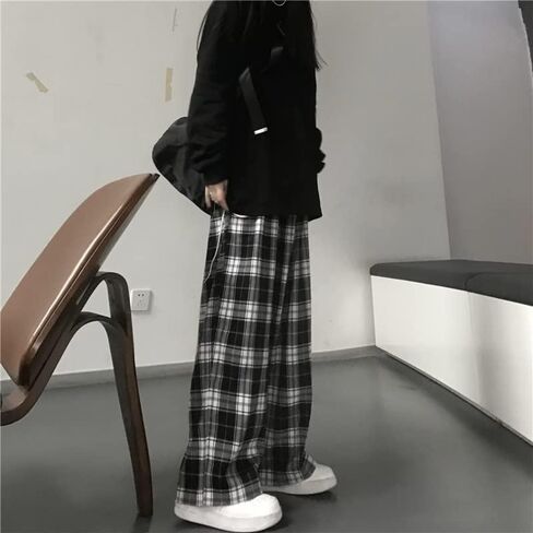 Harajuku Fashion Plaid Pants Checkered Alt Emo Scene Pants Cargo Pants Y2k Baggy Grunge Clothes Goth Hiphop Streetwear in Saudi Arabia