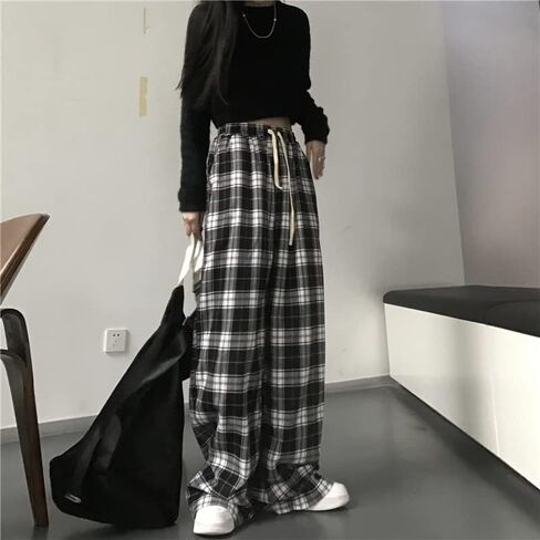 Harajuku Fashion Plaid Pants Checkered Alt Emo Scene Pants Cargo Pants Y2k Baggy Grunge Clothes Goth Hiphop Streetwear in Saudi Arabia