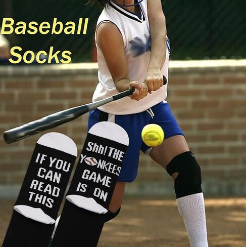 TSOTMO 2 Pairs Socks Baseball Socks If You Can Read This The Game Is On Socks Gift For Bsaeball Team in Saudi Arabia