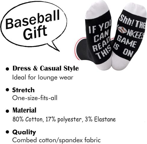 TSOTMO 2 Pairs Socks Baseball Socks If You Can Read This The Game Is On Socks Gift For Bsaeball Team in Saudi Arabia