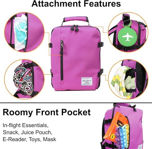 Rangeland Kids Travel Backpack Suitcase Style Lightweight Carry-On Weekender Bag 10L Daypack with Tablet Sleeve and Chest Strap,Black in Kuwait