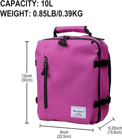 Rangeland Kids Travel Backpack Suitcase Style Lightweight Carry-On Weekender Bag 10L Daypack with Tablet Sleeve and Chest Strap,Black in Kuwait